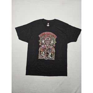 Lucha Brothers Gray WWE Wrestling Luchador Skull Graphic T Shirt Mens L Hanes‎
